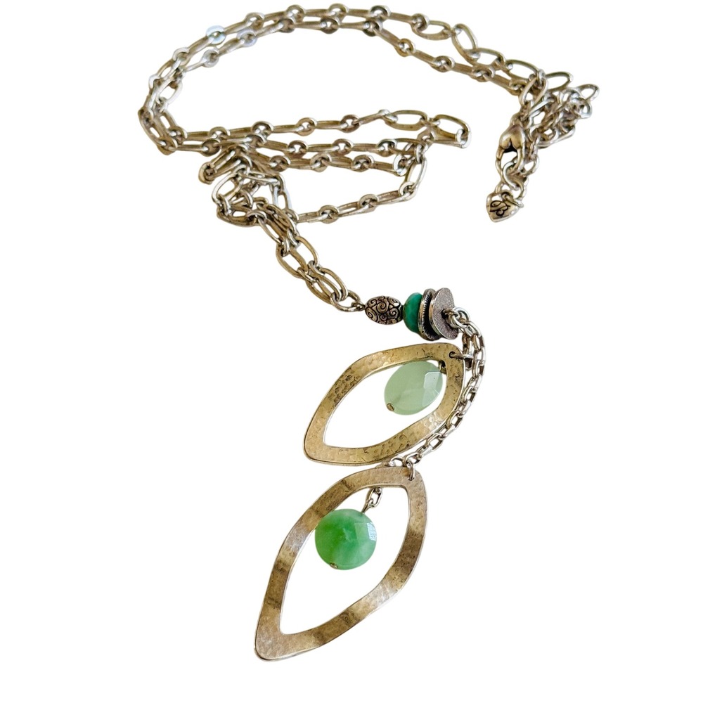 Brighton Medallion‎ Tassel necklace Silver Plated metal high end designer Collar